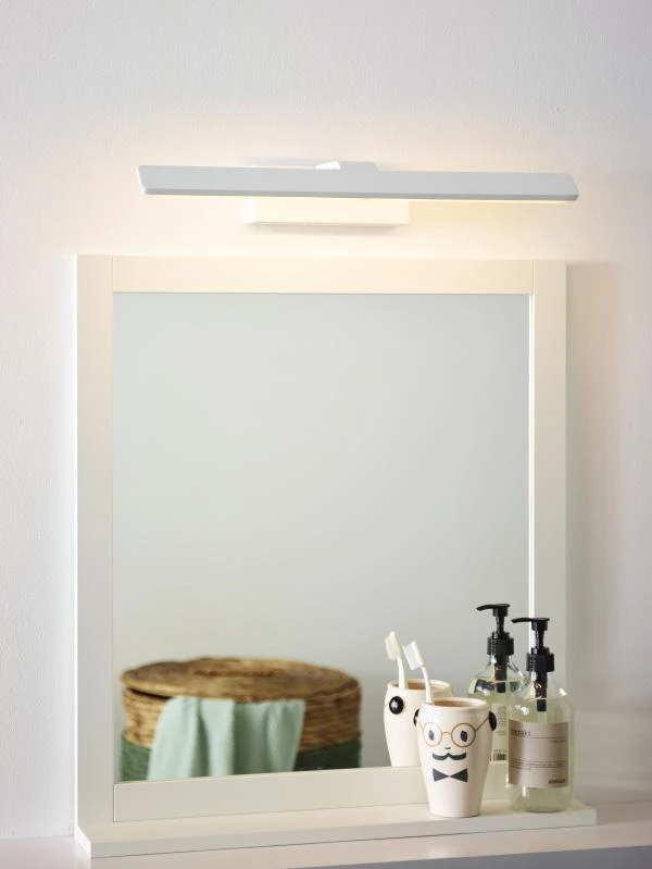 Lucide BETHAN - Spiegelleuchte Badezimmer - LED - 1x8W 3000K - IP21 - Weiß - Ambiente 1
